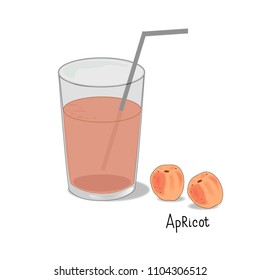 Fruit juice, glass, vector