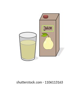 Fruit juice in a glass, vector illustration