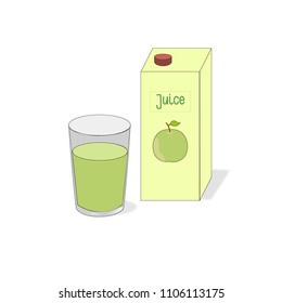 Fruit juice in a glass, vector illustration