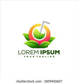 fruit juice gradient logo design