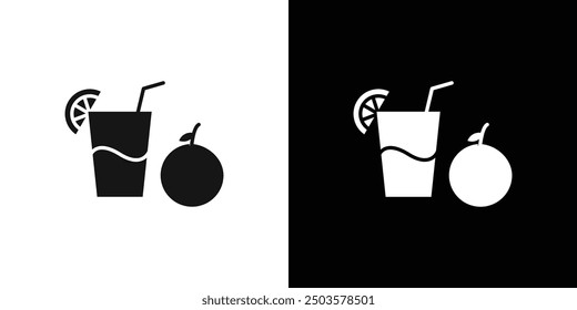 Fruit juice icon line art vector