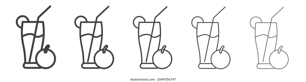 Ícone de suco de fruta Símbolo de ilustração gráfica em linha