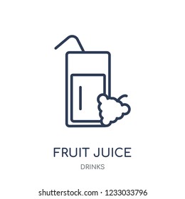 Fruit juice icon. Fruit juice linear symbol design from drinks collection. Simple outline element vector illustration on white background