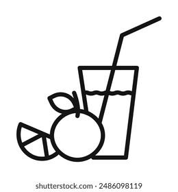 Fruit juice icon mark in filled style