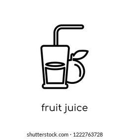 fruit juice icon. Trendy modern flat linear vector fruit juice icon on white background from thin line Drinks collection, outline vector illustration