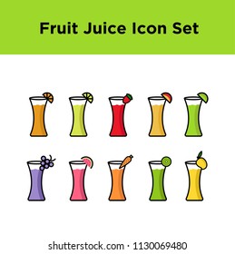 Fruit juice icons vector set
