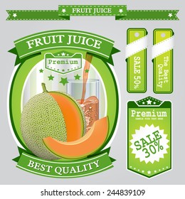 Fruit juice Label vector visual, ideal for fruit juice. Can drawn with mesh tool. Fully adjustable & scalable. Vector illustration 