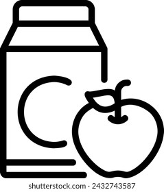 Línea de jugo de fruta icono ilustración vectorial