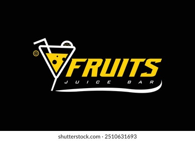 Fruit juice logo design template. Orang and pineapple juice bar logo design.