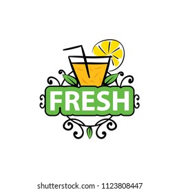 Fruit juice logo. Fresh drink logo