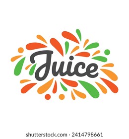 Logo del jugo de fruta. Logo de la bebida fresca.