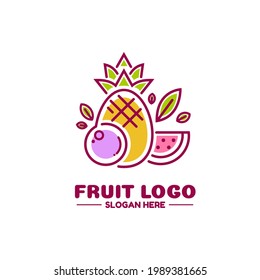 logotipo de zumo de fruta diseño simple ilustración vectorial