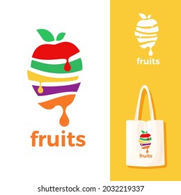 Fruit Juice logo  with splash and drop concept  illustration for brand  identity  