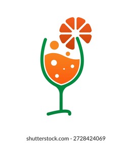 Fruit juice logo template on white background. Fresh juice logo design template
