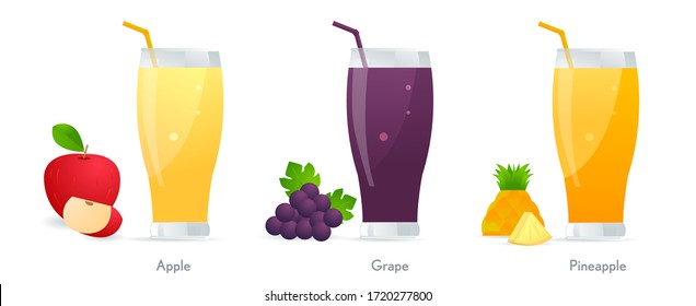 fruit juice minimal vector illustration