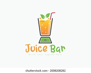 Fruit Juice Mixer Vector Logo, Concept For Juice Bar