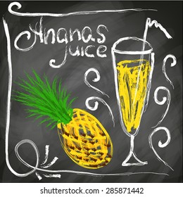 Fruit juice on the chalkboard