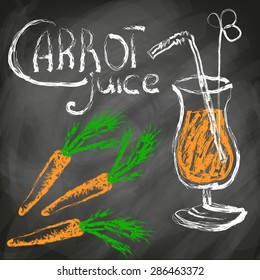 Fruit juice on the chalkboard