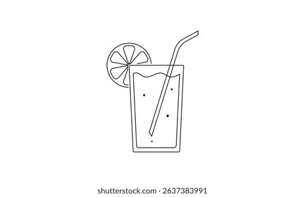 Fruit juice outline icon isolated on transparent background flat vector illustration. EPS10