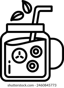 Fruit juice outline icon vector illustration