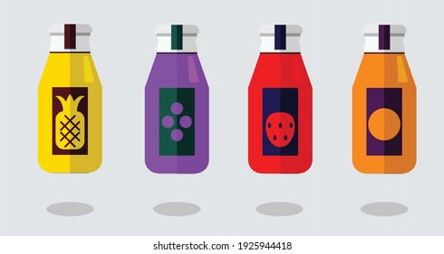 Fruit Juice packaging Icon of Flat style.