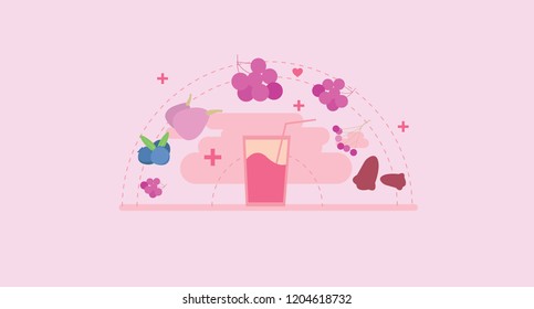 fruit juice. purple. Vector Illustration, Suitable For Wallpaper, Banner, Background, Card, Book Illustration, Web Landing Page