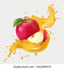 Fruit juice set. Colred paint splashes realistic vector icon set.