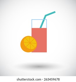 Fruit juice. Single flat icon on white background. Vector illustration.