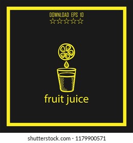 fruit juice sketch vector icon