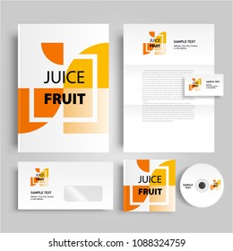 Fruit juice slices Corporate identity design template