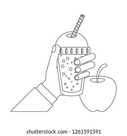 Fruit juice and smoothie in black and white
