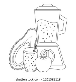 Fruit juice and smoothie in black and white