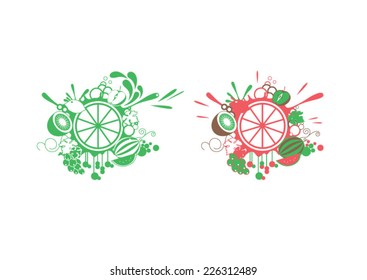 Fruit juice splash graphic