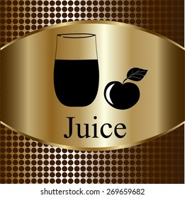 Fruit juice symbols -  illustration label concept menu. Vector background