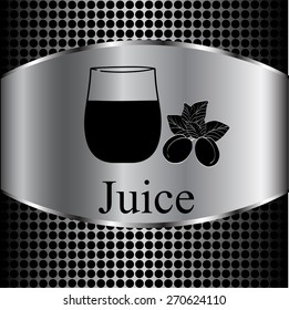 Fruit juice symbols -  illustration label concept menu. Vector background