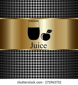 Fruit juice symbols -  illustration label concept menu. Vector background