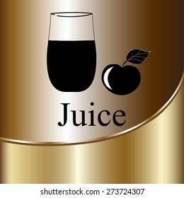 Fruit juice symbols -  illustration label concept menu. Vector background