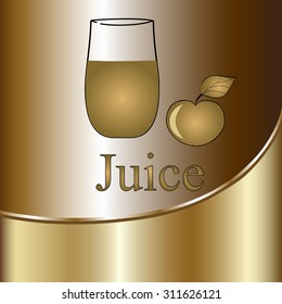 Fruit juice symbols -  illustration label concept menu. Vector background