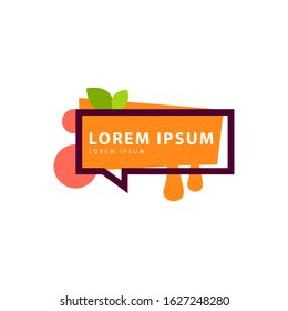 fruit juice tag logo vector illustration. juice logo icon.