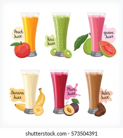 fruit juice vector set