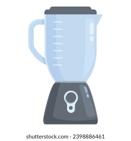 Vector de dibujos animados de iconos de juicer de frutas. Mezcle el procesador de vidrio. Beber orgánico