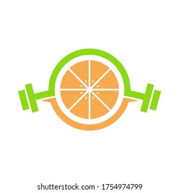 fruit kettlebel fitness logo design