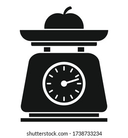 Icono de báscula de cocina de frutas. Ilustración simple de básculas de cocina de fruta icono vectorial para diseño web aislado en fondo blanco