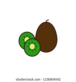 fruit kiwi colored icon. Element of fruits and vegetables icon for mobile concept and web apps. Colored fruit kiwi icon can be used for web and mobile. Premium icon on white background