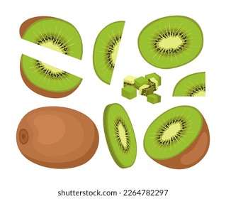 Fruit kiwi isolated on white background