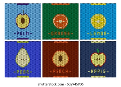Fruit in knitted style