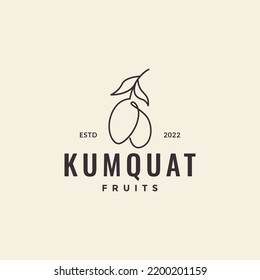 fruit kumquat logo design vector