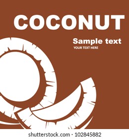  Fruit label. Coconut. Background for design of packing.