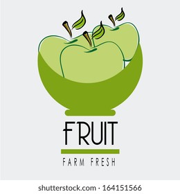 fruit label over white  background vector illustration