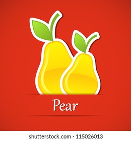Fruit label. Pear. Vector illustration.